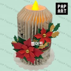 [PA-608] 포인세티아 북 캔들 (5개 이상/LED 포함)